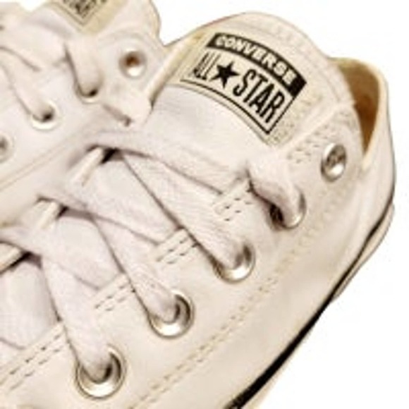 Converse All star white low top leather womens 6.5 - Picture 6 of 8